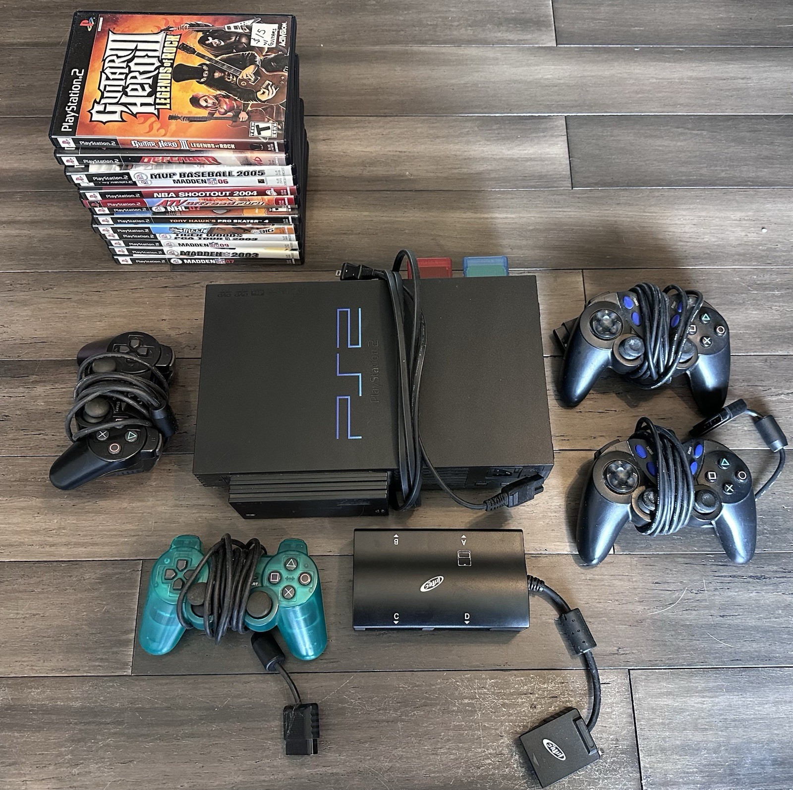 Sony PlayStation 2 PS2 Console SCPH-39001 Bundle w/ Extras + 2 Memory Cards READ