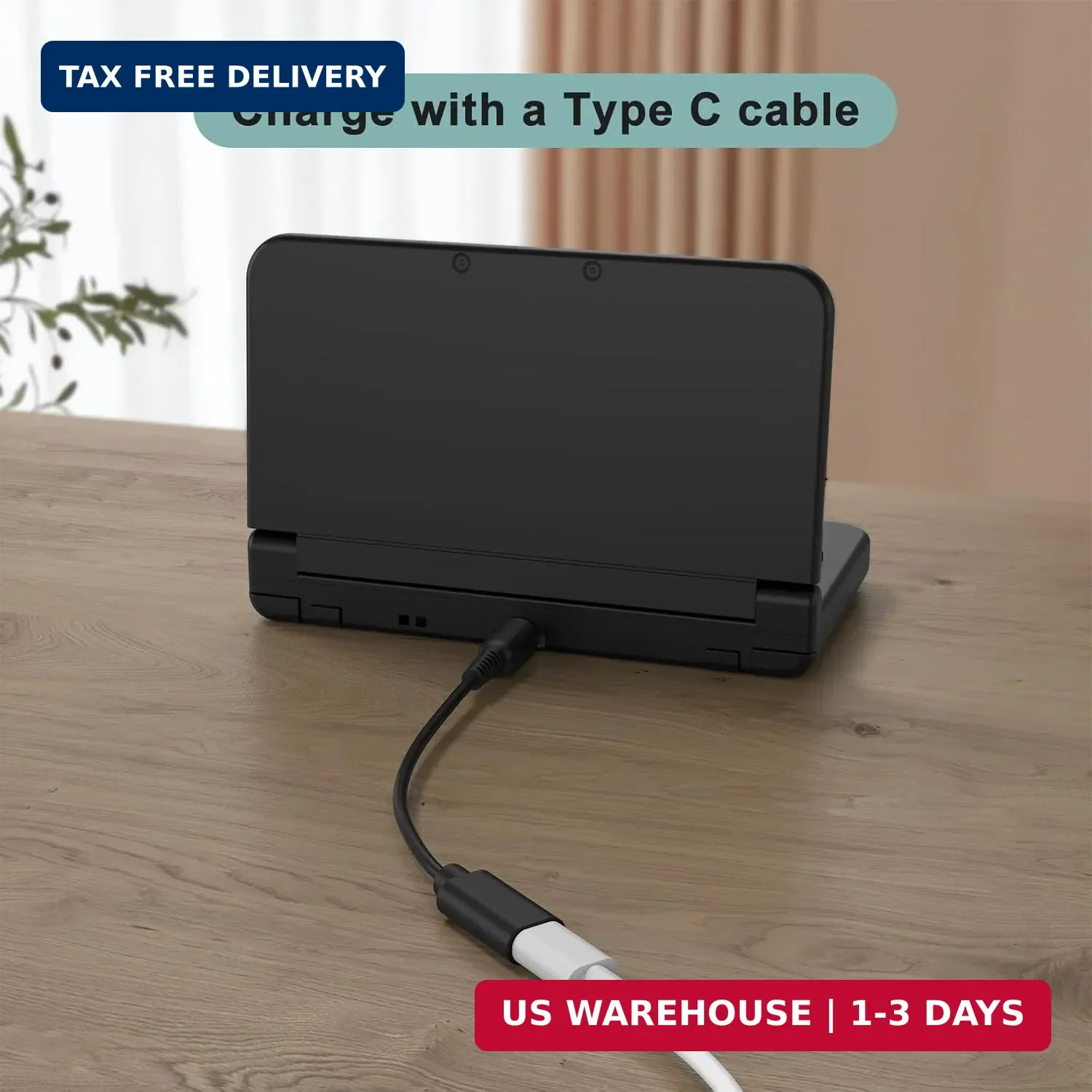 Vancle 2 Pack USB C Charging Cable Adapter for Nintendo New 3DS XL/New 3DS/3DS X