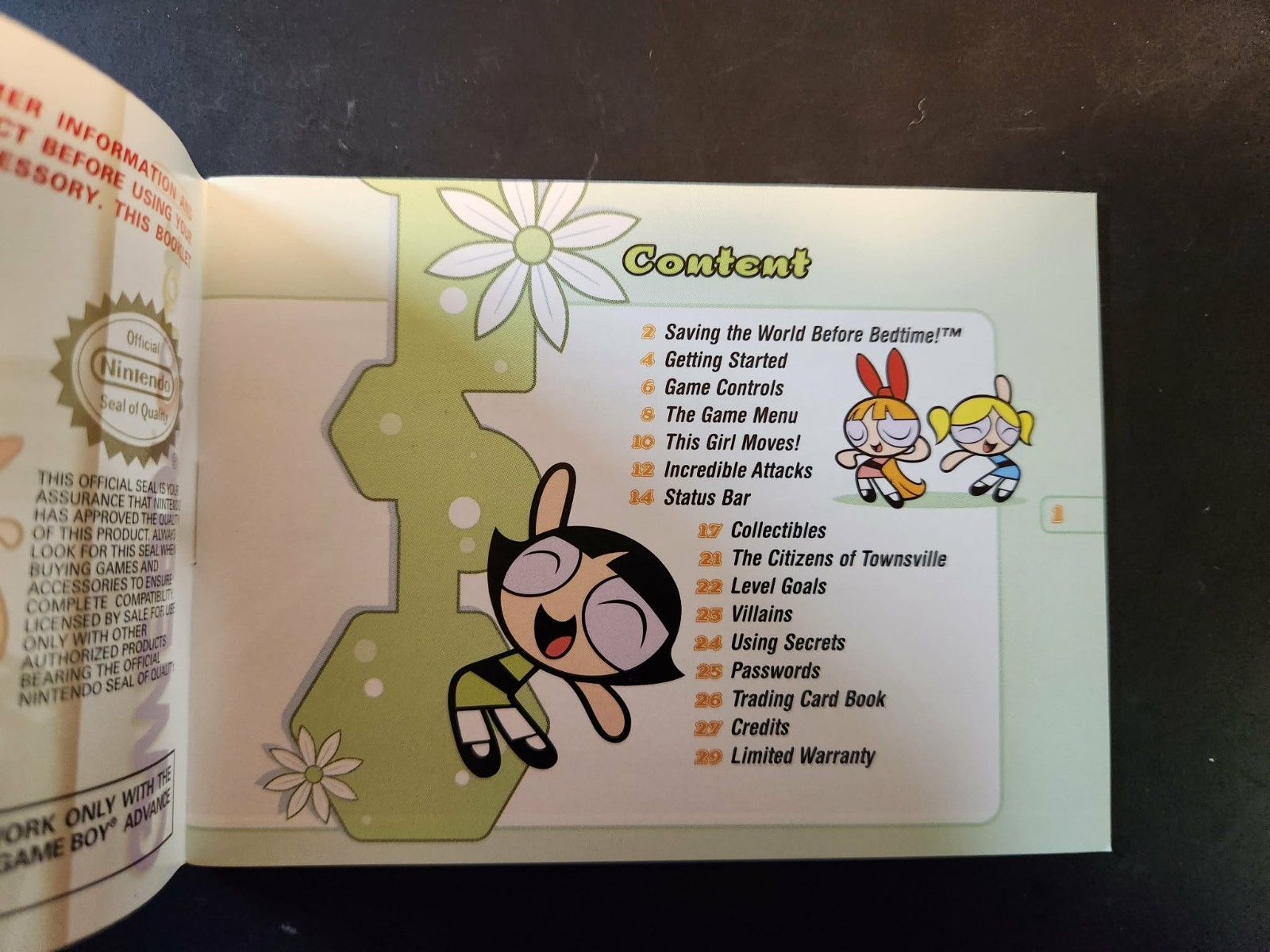 Game Boy Instruction Booklet – The Powerpuff Girls: Paint The Townsville Green