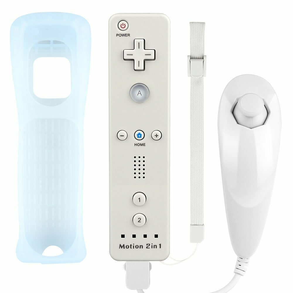 Built-in Motion Plus Remote and Nunchuck Controller Set For Wii / Wii U Console
