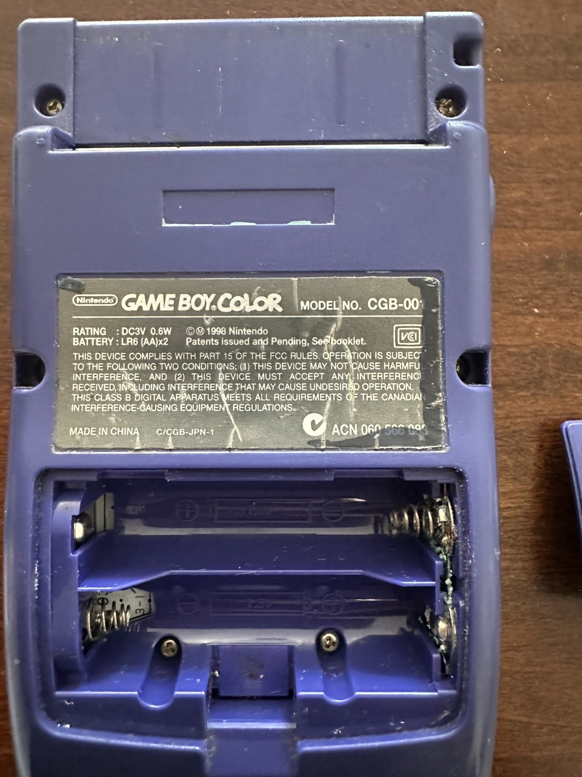 Nintendo Game Boy Color Console Purple Tested Working