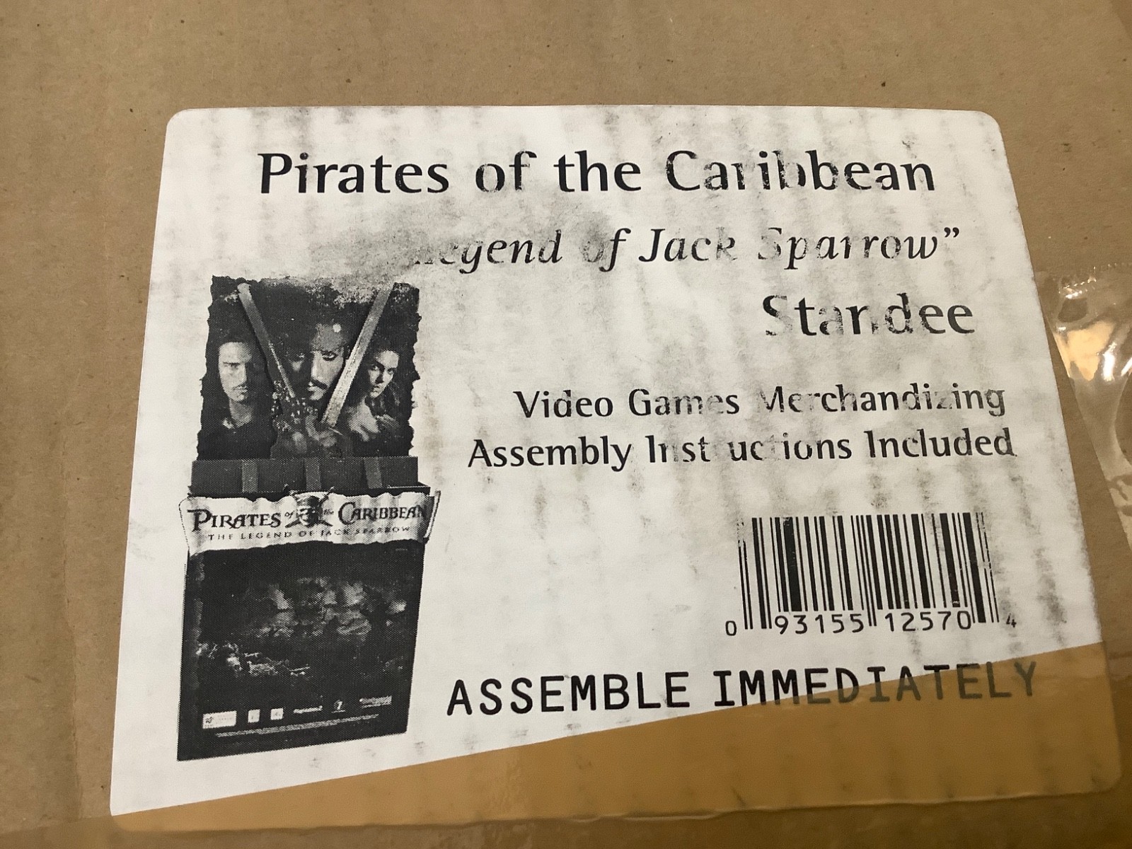 Disney 5 Ft pirates of the Caribbean legend of Jack Sparrow game Store Standee