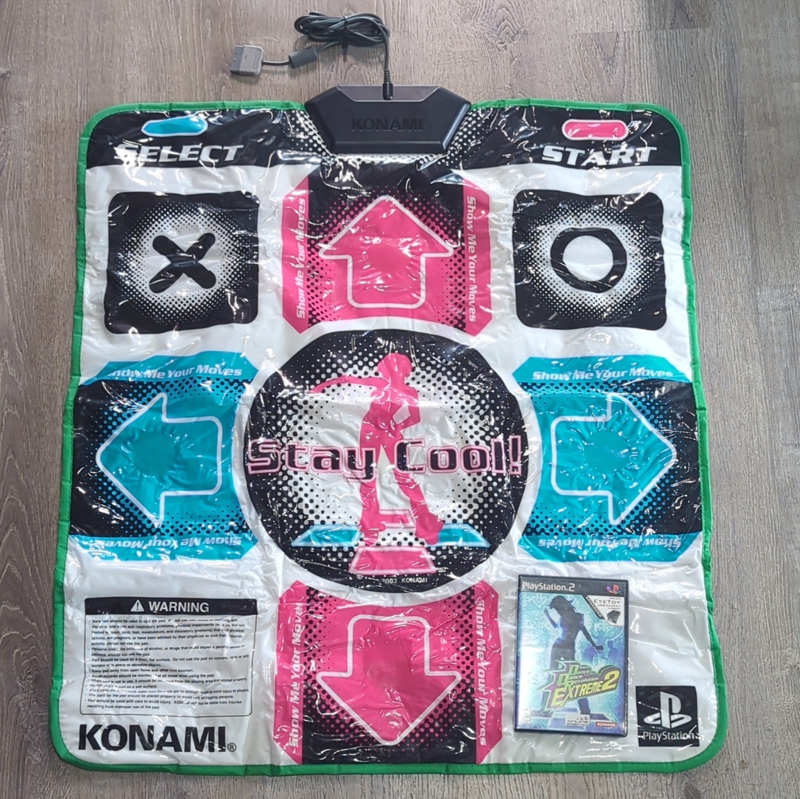 Konami Stay Cool DDR Dance Pad + Dance Dance Revolution Extreme 2 PS2 – Tested