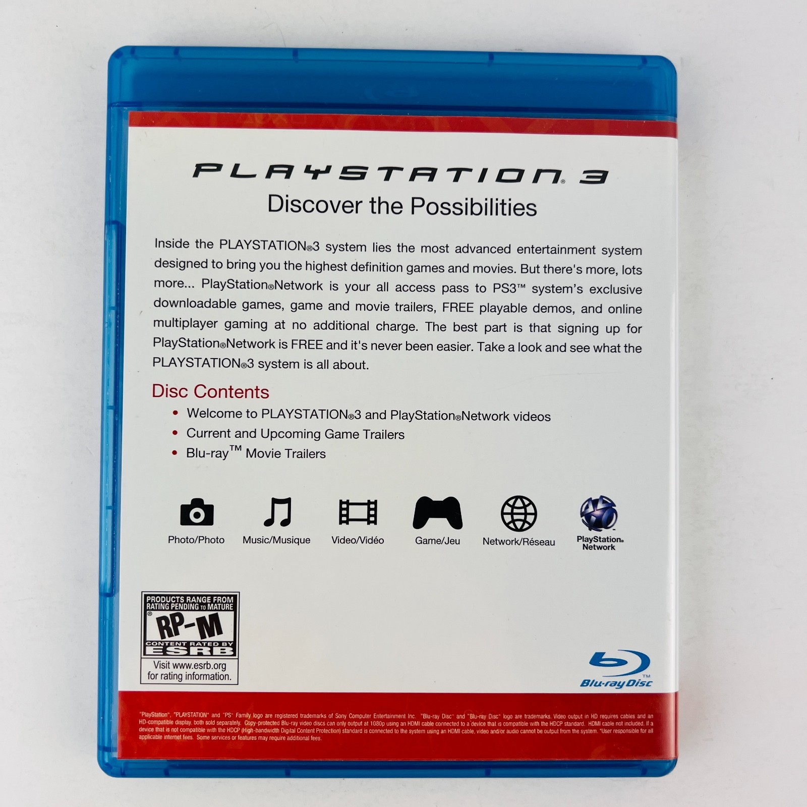 PS3 Blu-ray Disc Welcome to Playstation 3 & Playstation Network