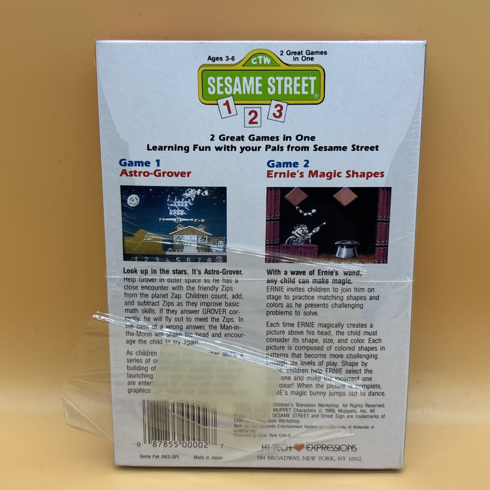 oval seal Sesame Street 123 complete in box nintendo nes game factory MINT