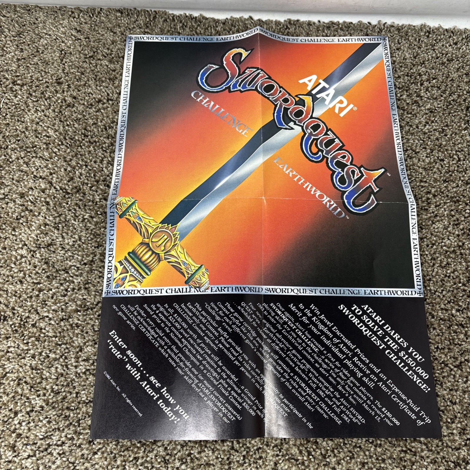 Swordquest EarthWorld, CX2656, Atari 2600, Atari 1982, CIB, Tested