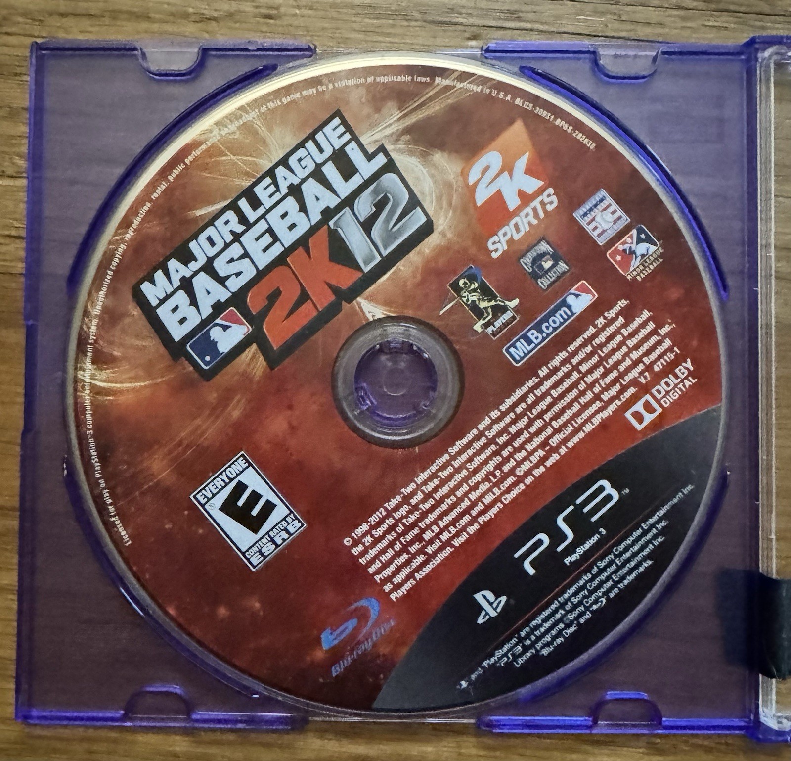 Major League Baseball 2K12 (Sony PlayStation 3, 2012) Disc Only. Tested
