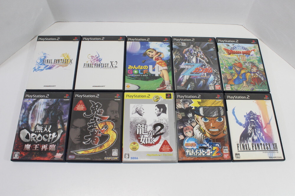 Lot 10 Popular Games Ryu ga Gotoku 2 Yakuza Final Fantasy Z Gundam PS2 Japan