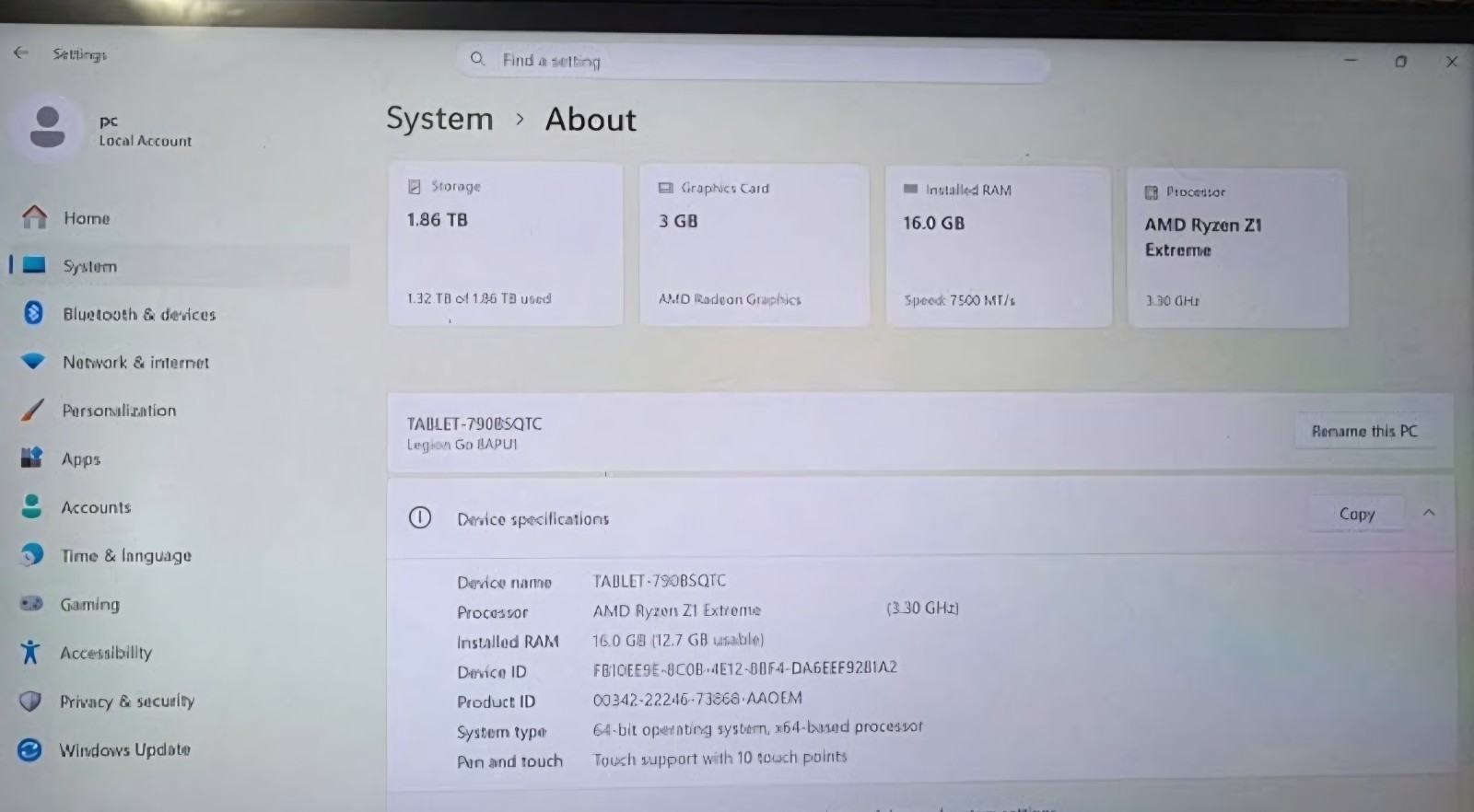 Lenovo Legion Go 2TB;ScreenProtector ;Battery Upgrade 80WH, Duck Station…