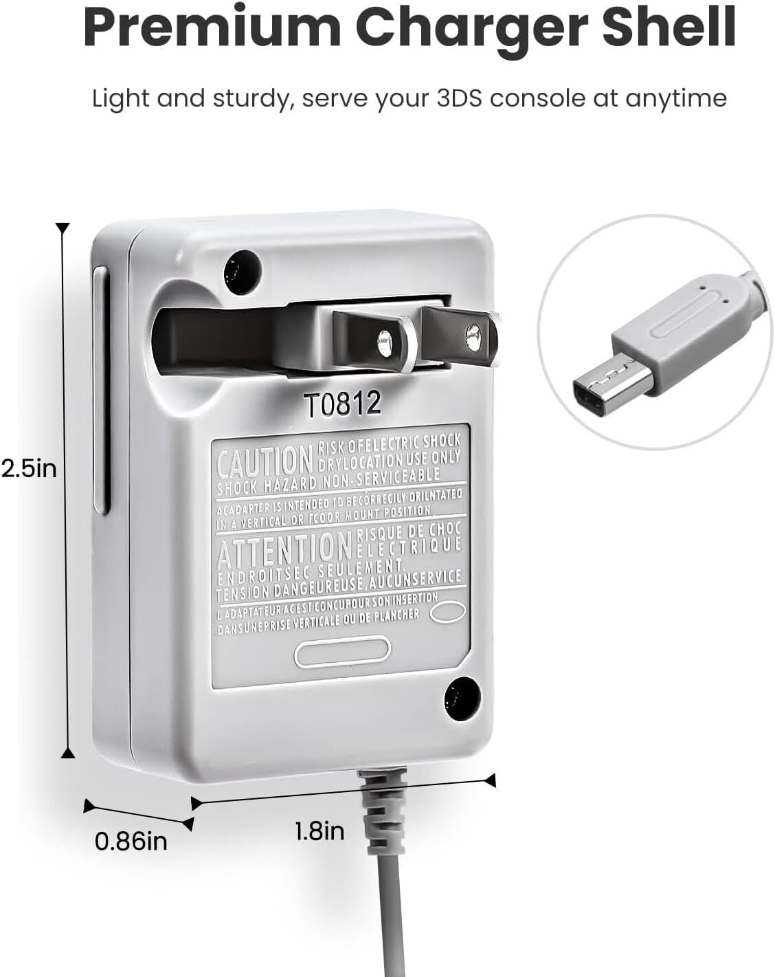 AC Adapter Home Wall Charger Cable Power Plug for Nintendo DSi/ 2DS/ 3DS/ DSi XL
