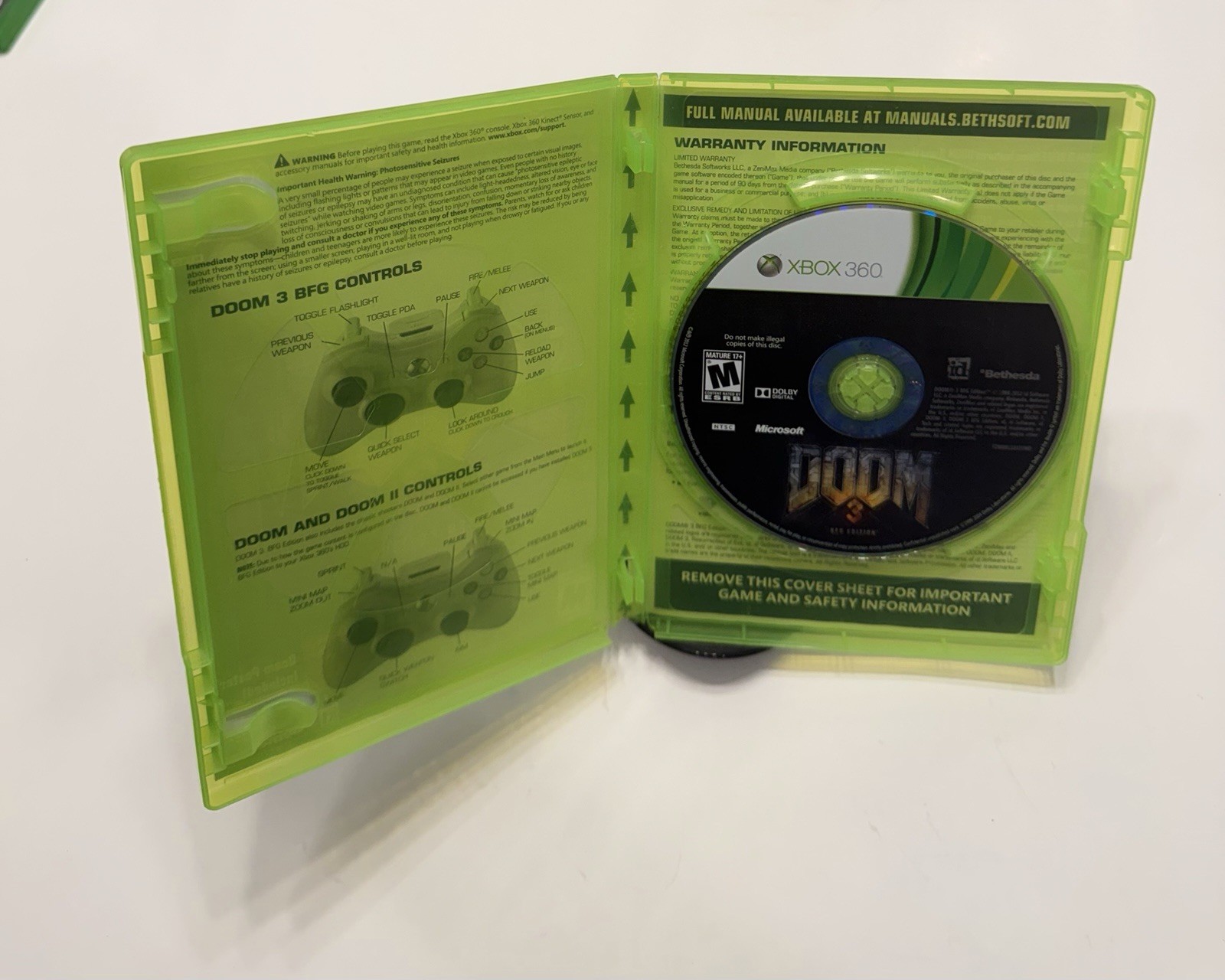 Bethesda DOOM 3 BFG Edition Xbox 360/Xbox One M NTSC-U/C 2012 w/ Case