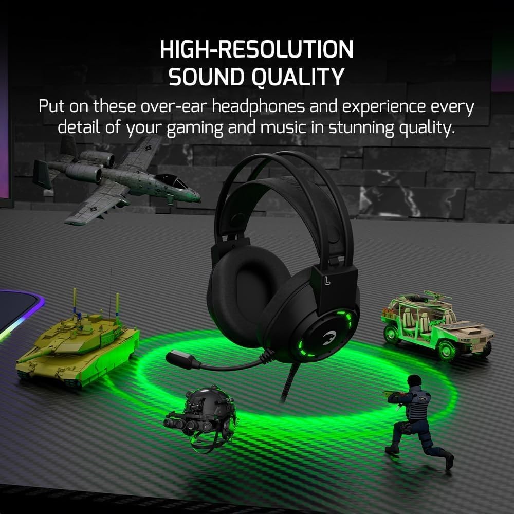 Voldon X 3.5mm Jack Gaming Headset – Wired Headphones with 50MM Drivers, Comf…