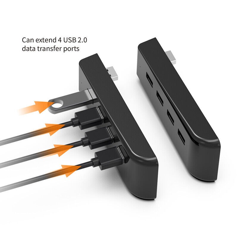 USB 2.0 Data Transmission HUB Expander Charger Splitter For PS5/PC/PS4 Console A