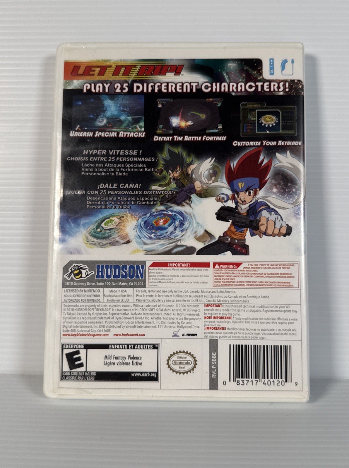 Beyblade: Metal Fusion – Battle Fortress (Nintendo Wii, 2010) Complete cib