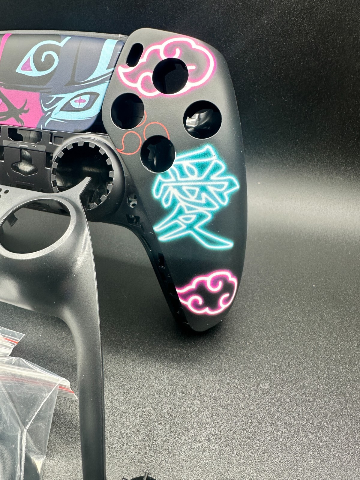 Neon Ninja Glow PS5 Controller Shell Kit | DualSense Faceplate + Cyberpunk Anime