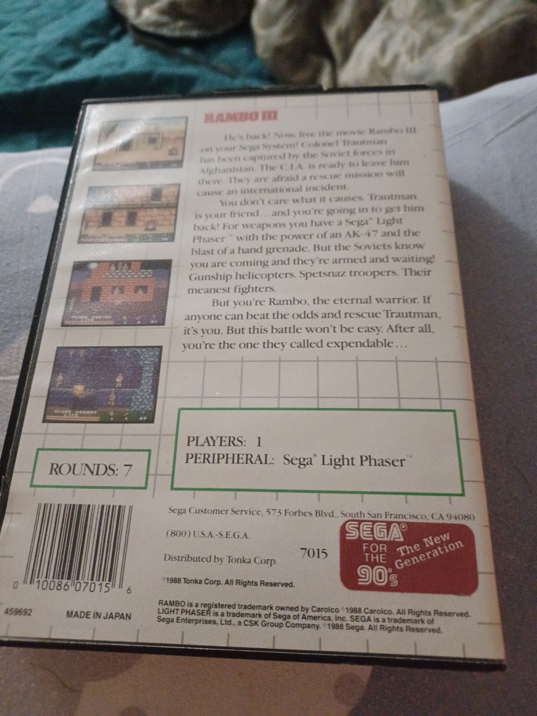 MINTY Sega Master System Rambo III 3 SMS 1986 CIB Complete w/ Manual Authentic