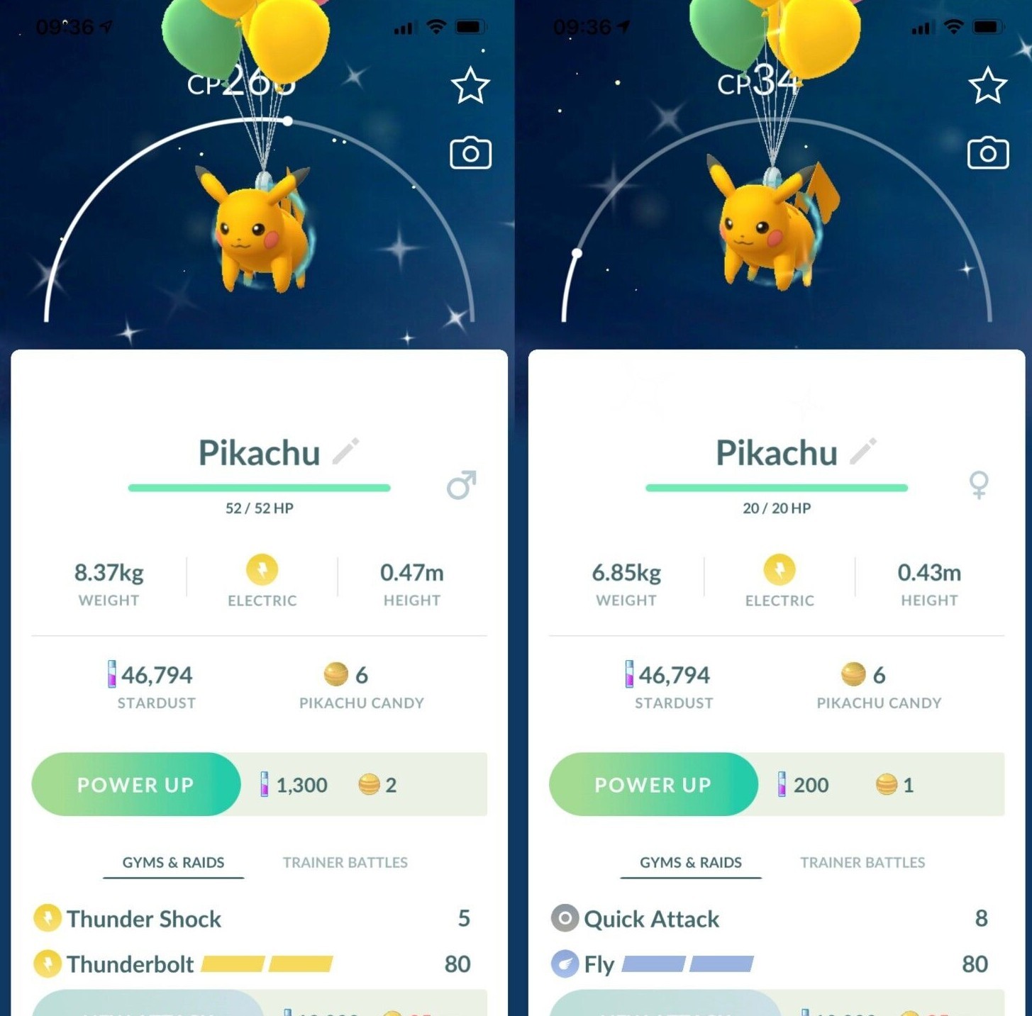 Shiny Flying Pikachu Green balloon Taiwan MaIe FemaIe – P T C – Read Description