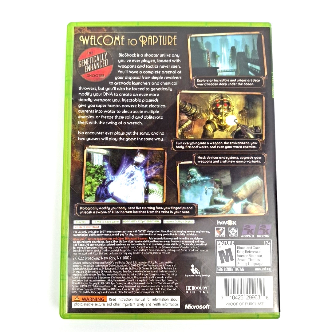 BioShock (Microsoft Xbox 360) Complete w/Manual CIB Tested Works Fast Shipping