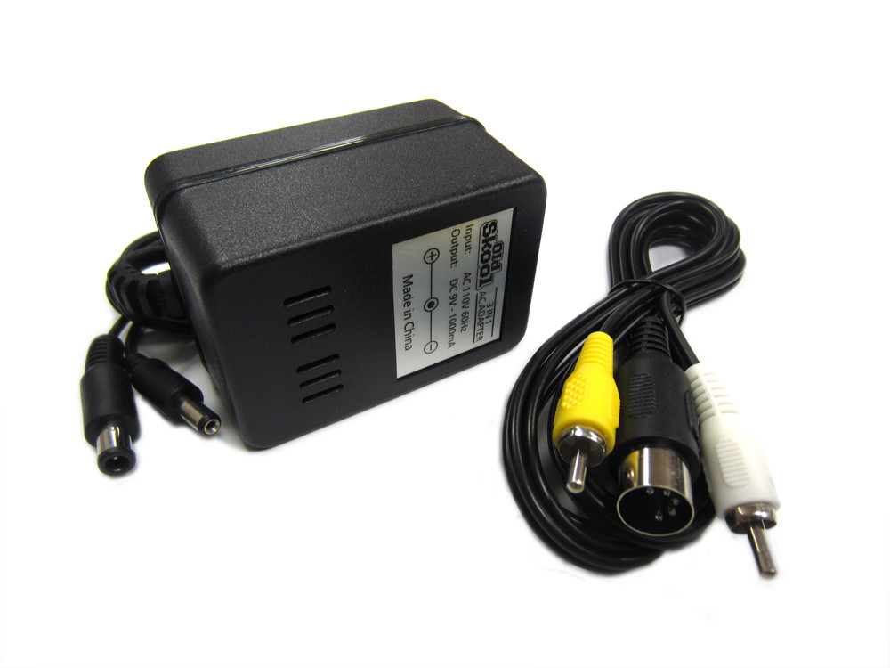 AC Adaptor Power Supply(H) & AV Cable Cord Bundle for Sega Genesis 1 – Old Skool