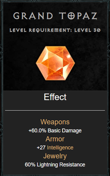 GRAND TOPAZ – DIABLO 4✨GRAND GEM – Softcore – Seasonal Or Eternal