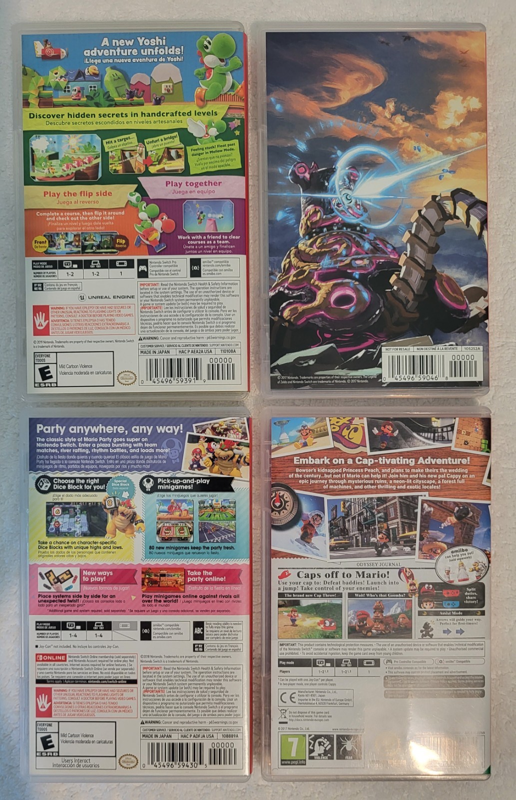 Super Mario Odyssey, Yoshis Crafted World, Zelda BotW, Party Nintendo Switch Lot