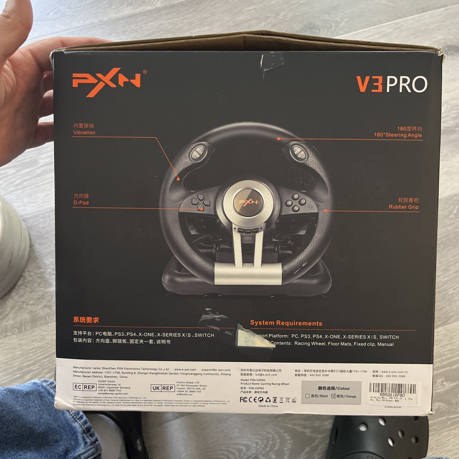 PXN V3 Pro gaming steering wheel With Pedals 180 degree For PS3 PS4 Xbox Switch