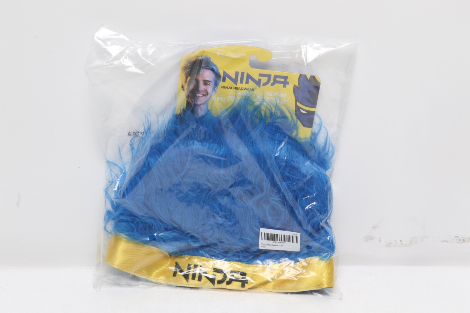 Ninja Streamer Headwear Blue Hair Wig Hat with Yellow Ninja Headband 2019 WCT