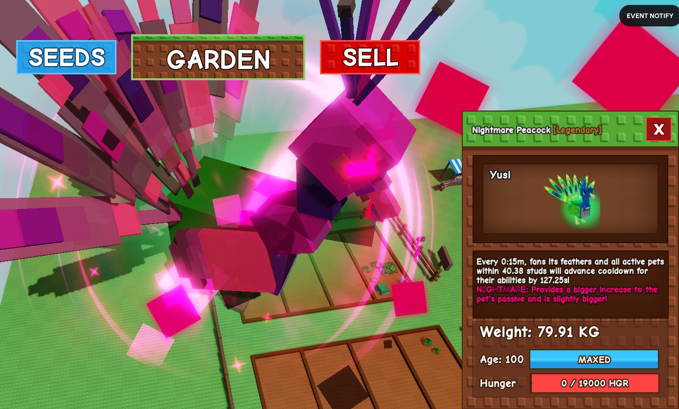 Huge Nightmare Peacock 15s! 79.91Kg! – Grow A Garden – Roblox! – Fast & Easy!