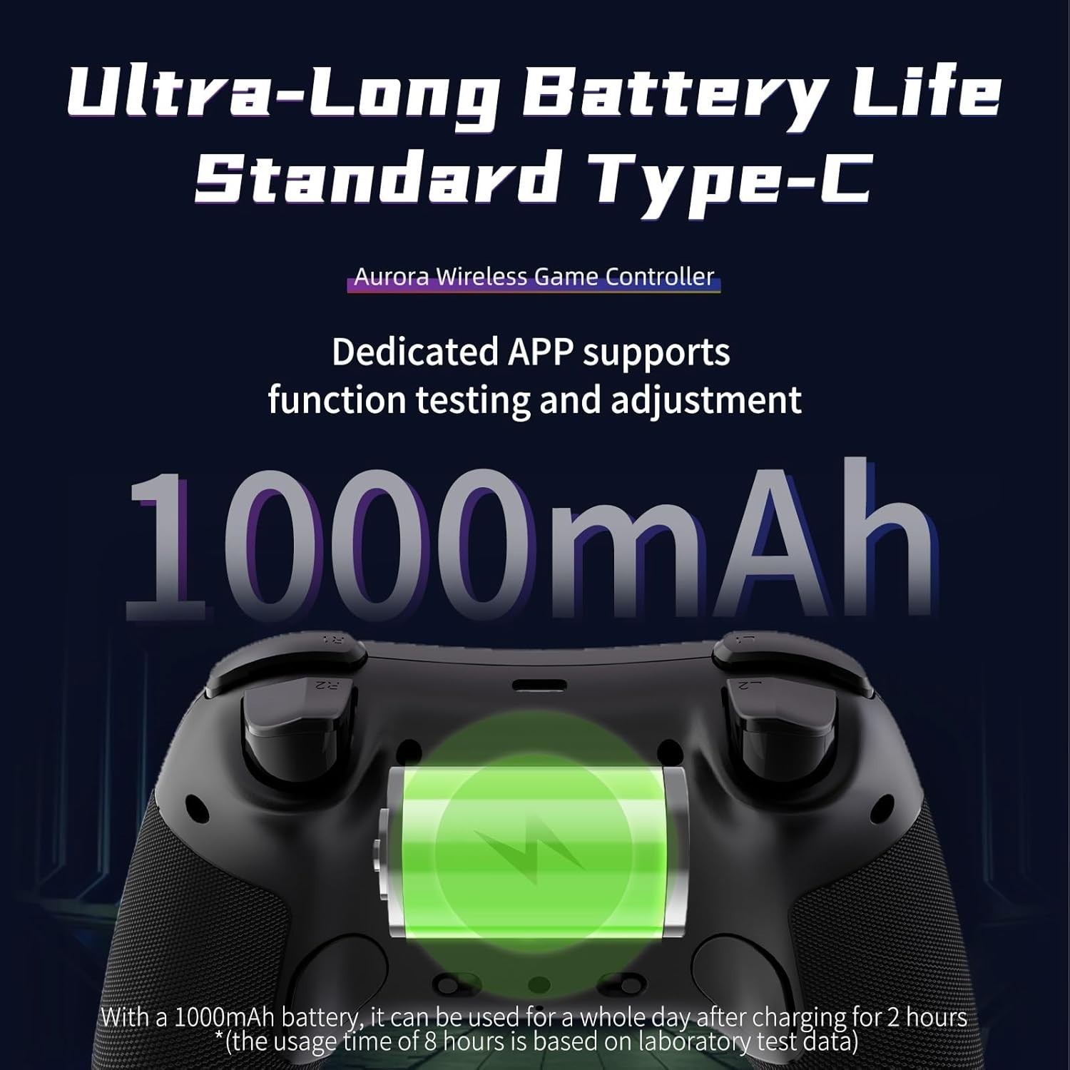NEW AceGamer Aurora 2.4G Wireless BT Gaming Controller for PC/Back Buttons Lock