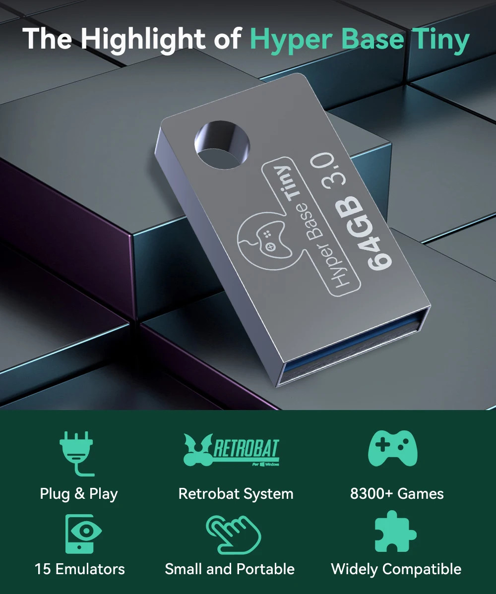 64GB Portable USB 3.0 Game Hard Disk for Retro Gaming