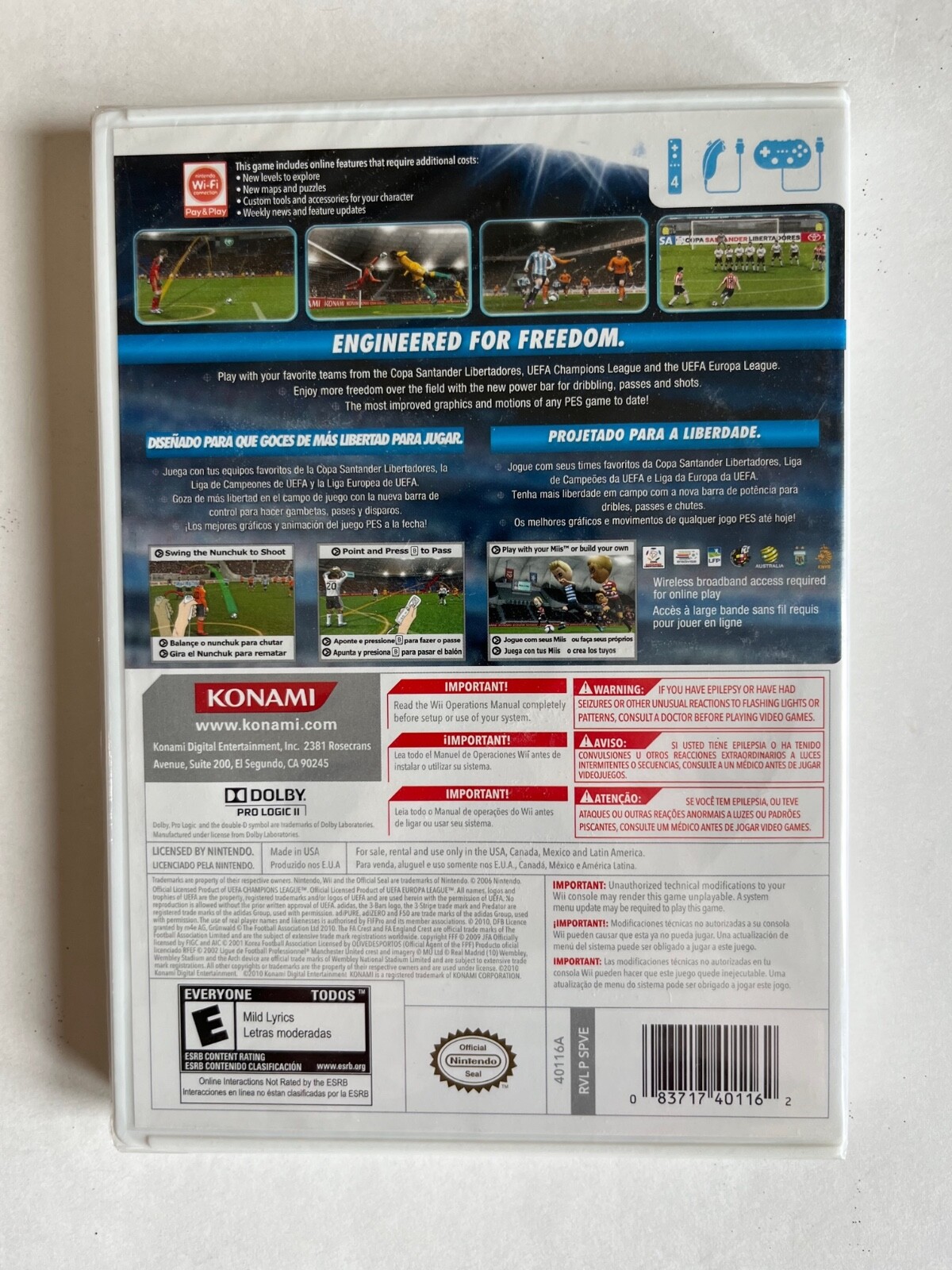 Pro Evolution Soccer 2011 (Nintendo Wii, 2010) New Factory Sealed OOP PES 2011