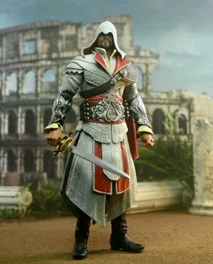 NECA Assassin’s Creed Brotherhood Ezio Auditore Action Figure Box Sword Ubisoft