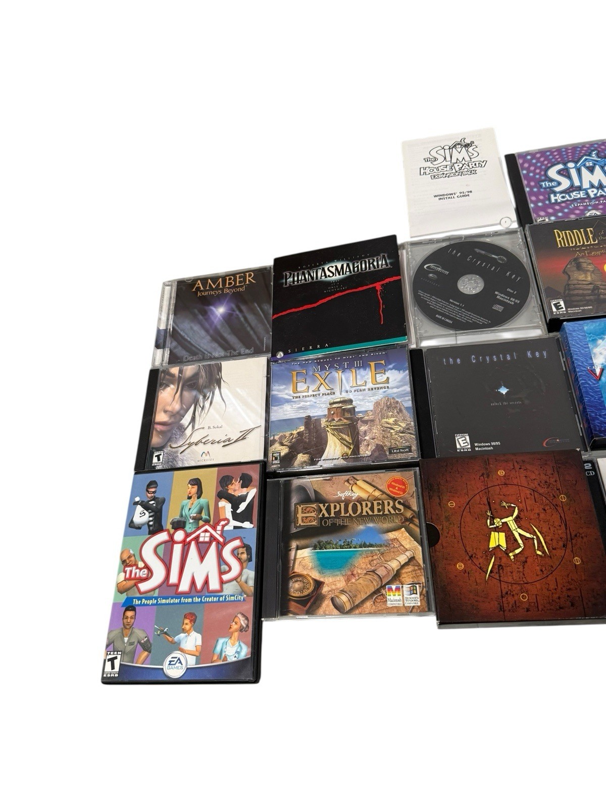 Huge Lot Of 18 Y2K Early 2000’s PC Computer Games MYST Sims Reah Vortex Exile