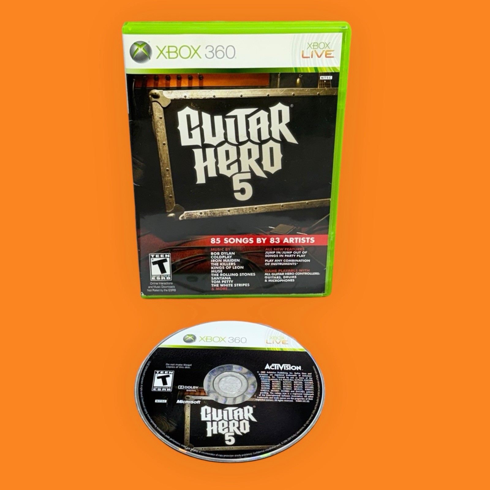 Mint💿! Guitar Hero 5 VG Refurb + 1yr Warranty NO MANUAL Xbox 360