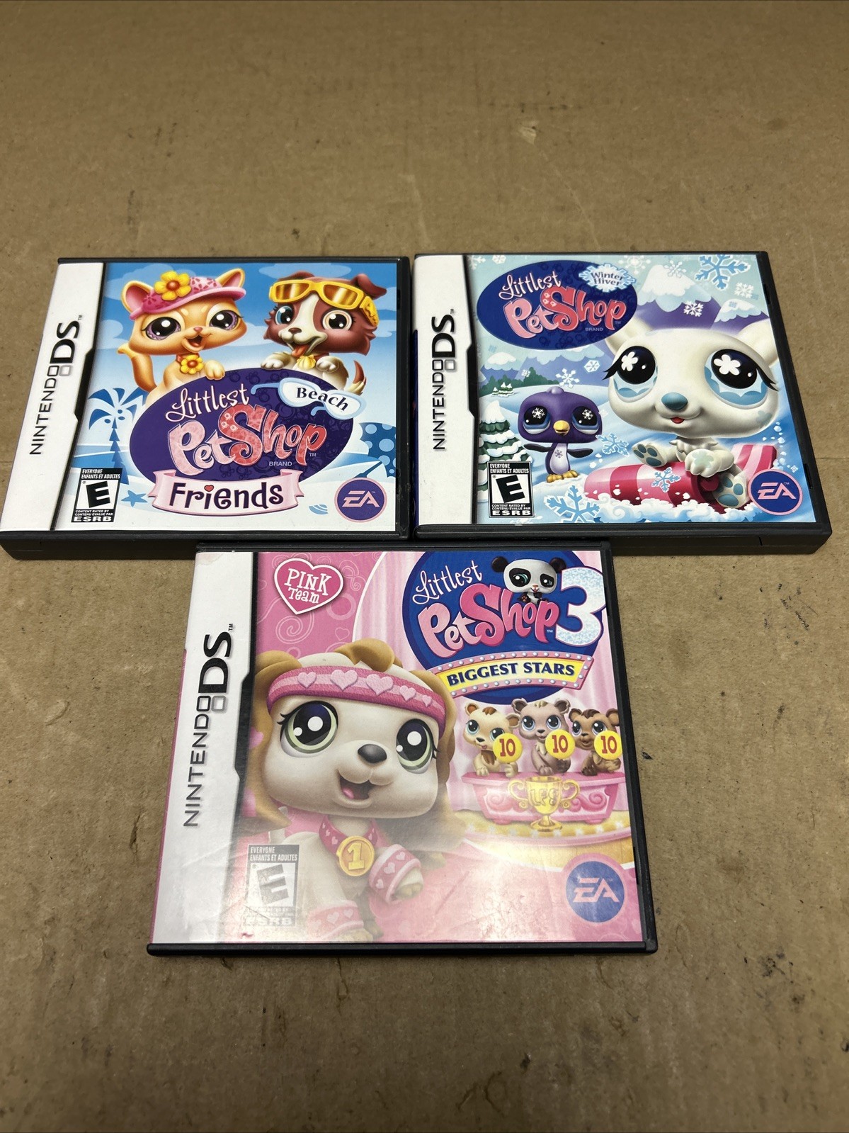 Littlest Pet Shop Friends Biggest Stars Winter Hiver DS Games W/ Manuals