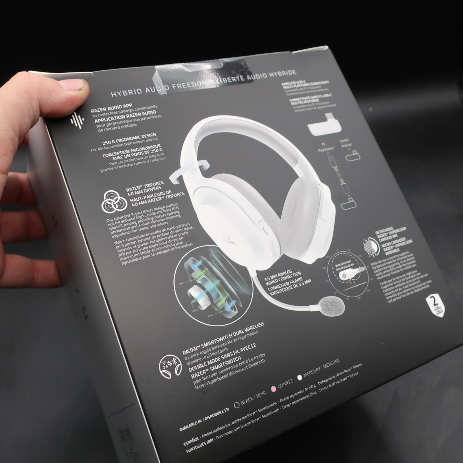 New Razer Barracuda X Mercury White RZ04-0443 Wireless Headset Multi-Platform