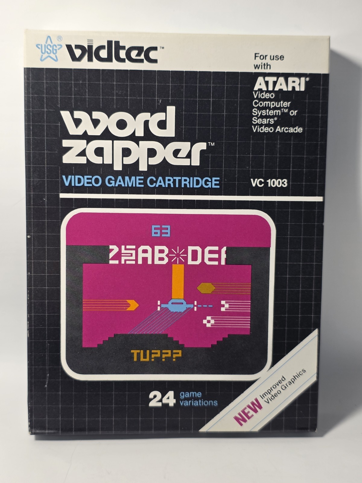Vtg 1982 Atari VCS VC1003 Word Zapper Complete CIB MINTY!