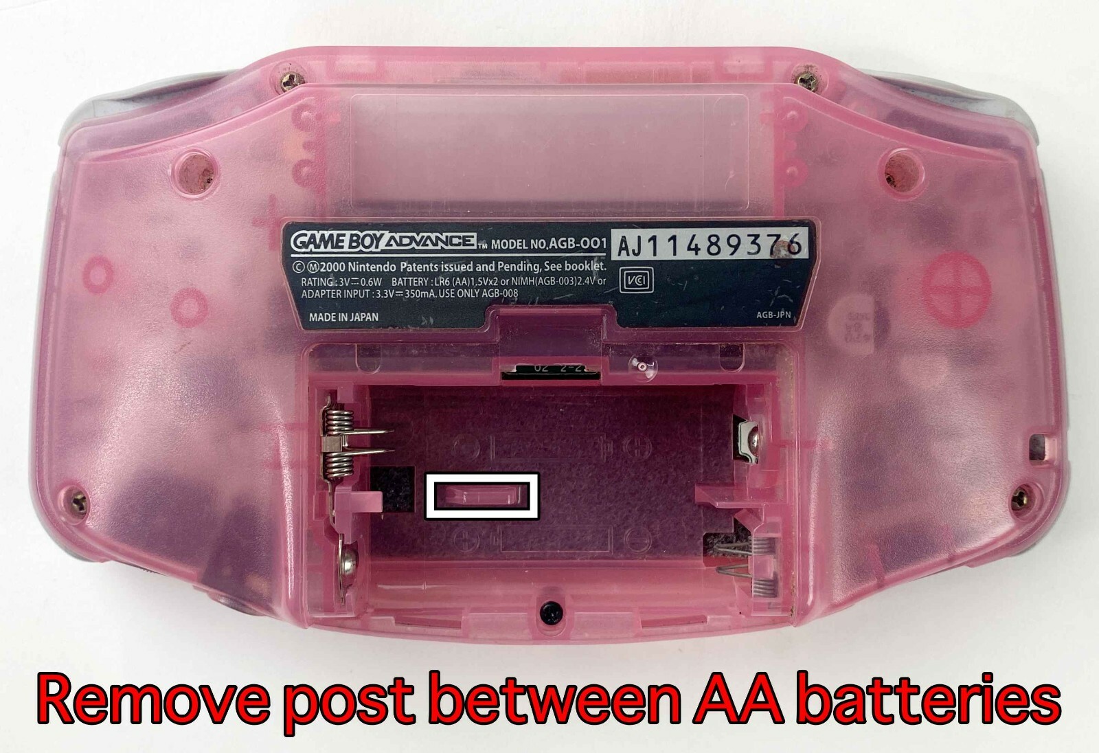 Gameboy Advance Rechargeable Battery Mod 1500mAh Li-ion USB-C for Game Boy GBA