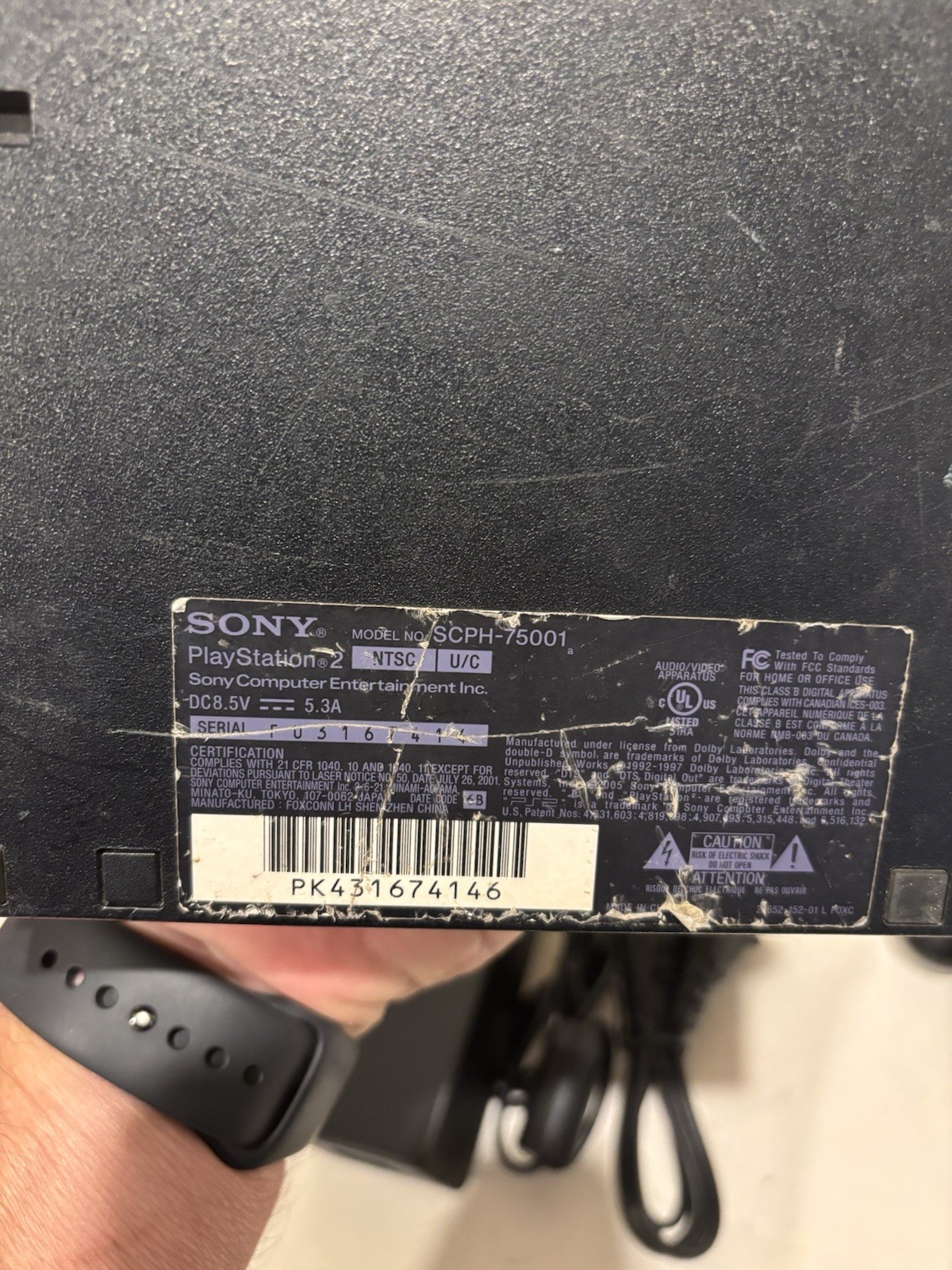 Sony PlayStation 2 Slim Black SCPH-75001 Console System OEM (PS2) W/memory Card