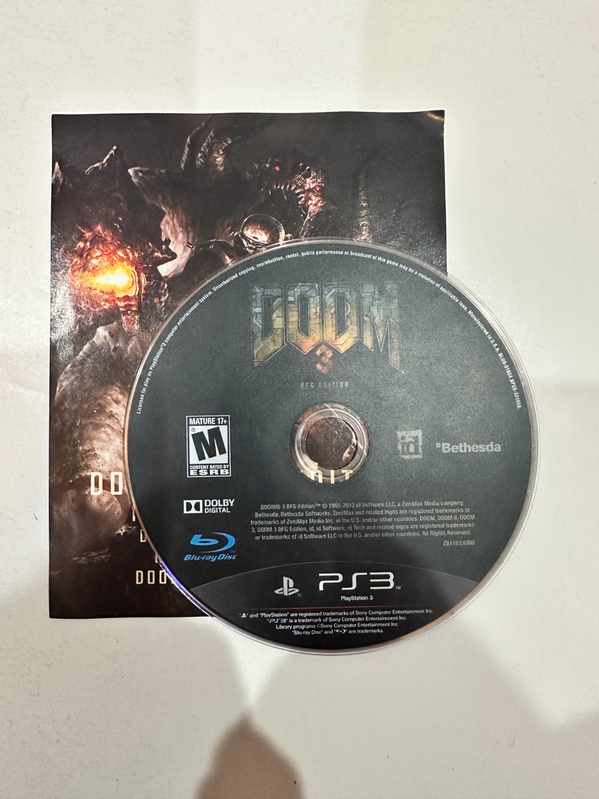 Doom 3 BFG Edition (Sony PlayStation 3, 2012) PS3 Fully TESTED and Working