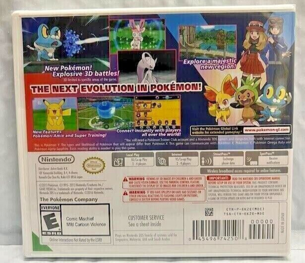 Pokemon X + Y 3DS Brand New Game Special Bundle (2013 RPG)
