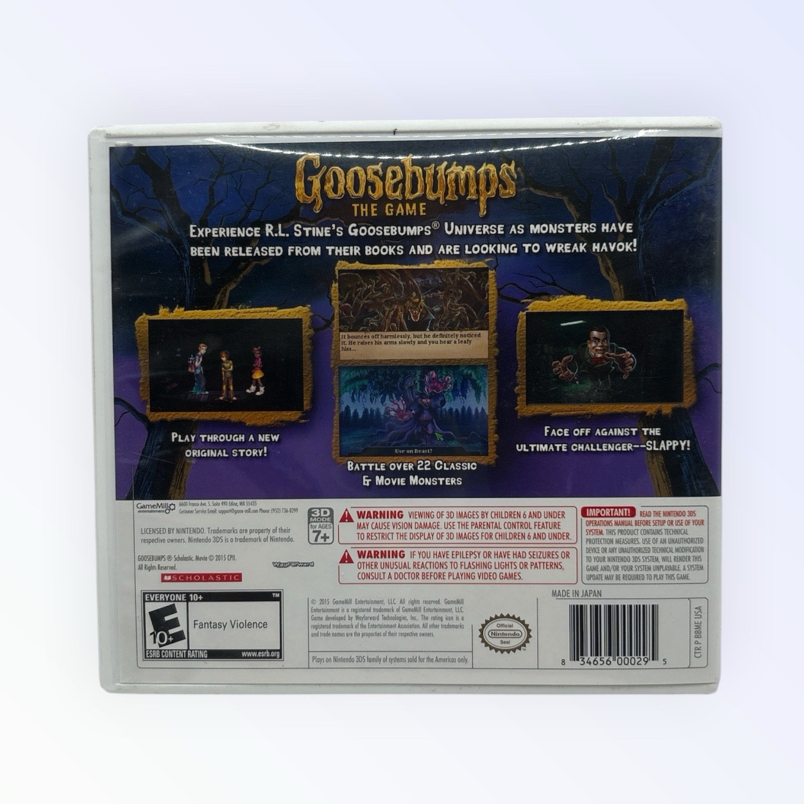 Goosebumps The Game Nintendo 3DS Complete