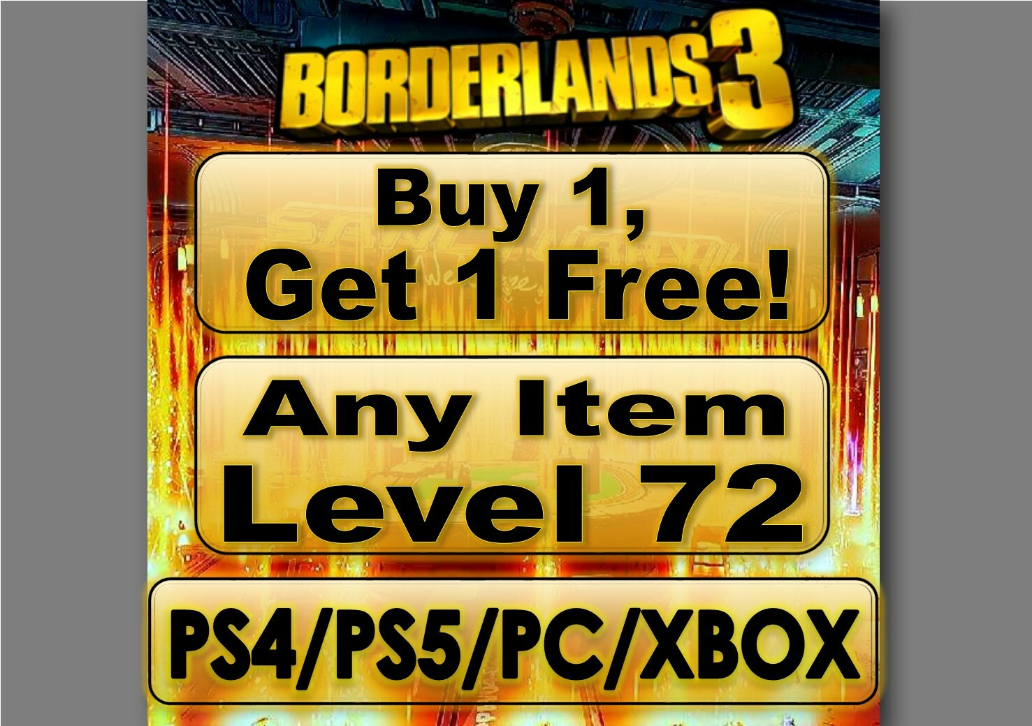 DLC6 – PS4/PS5/PC/XBOX – Borderlands 3 – Level 72 – ANY M10 God Roll