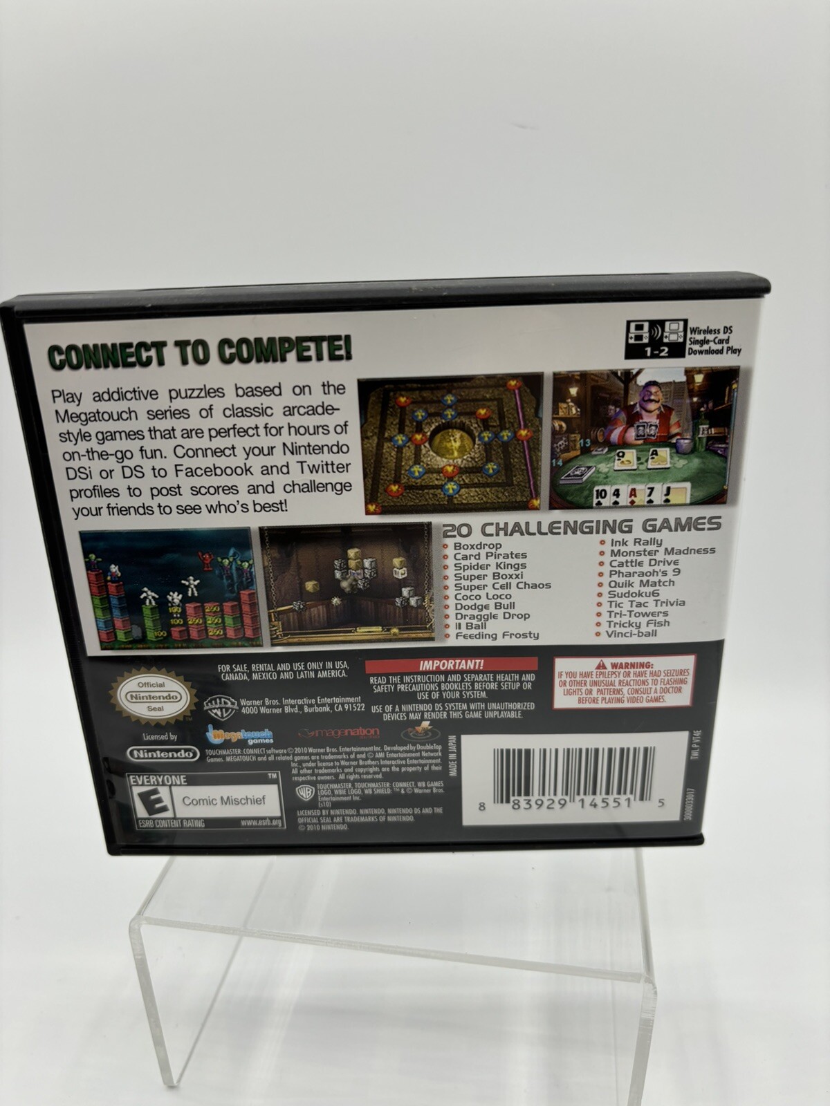 TouchMaster: Connect (Nintendo DS, 2010) Authentic, Tested, & Complete_