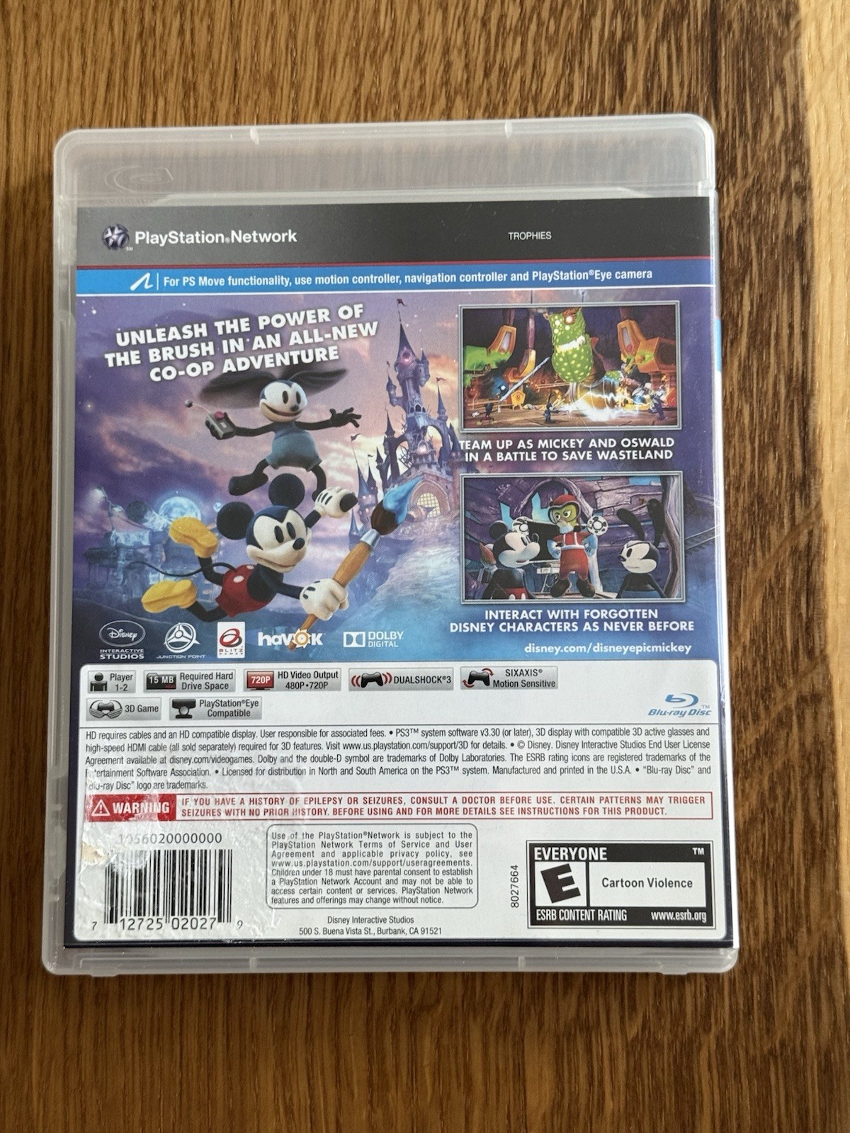 Disney Epic Mickey 2: Power of Two (Sony PlayStation 3, 2012) PS3 CIB Complete