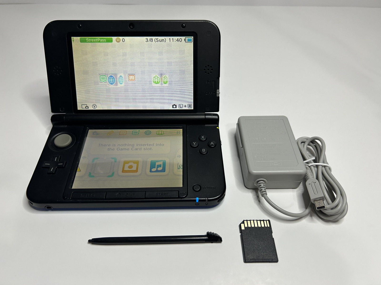 Nintendo 3DS XL LL – Blue – Region Free Console | 8GB SD + Charger | Very Good