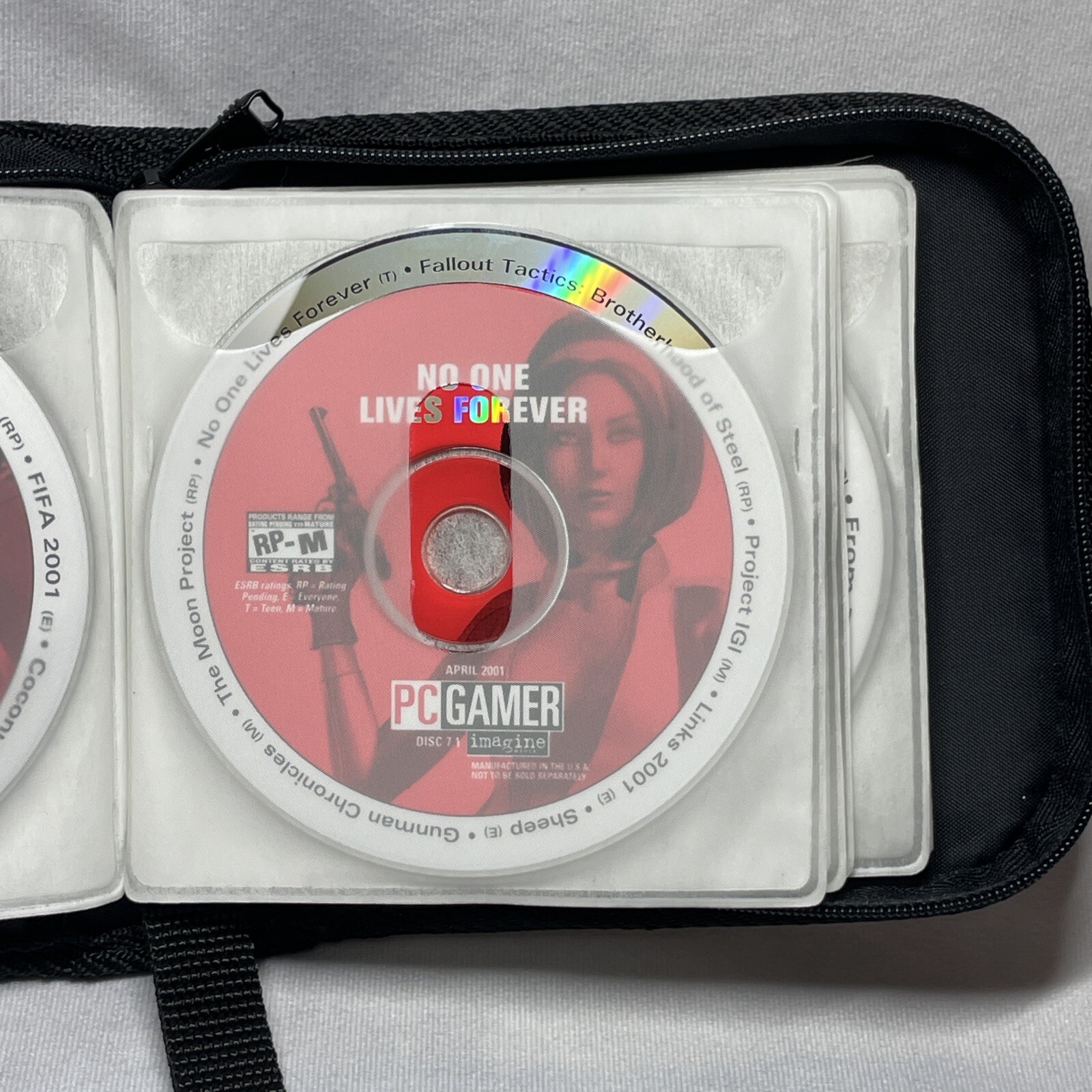 PC Gamer Demo CD Lot 15 Y2K 2000s Vintage Games Zippered Case