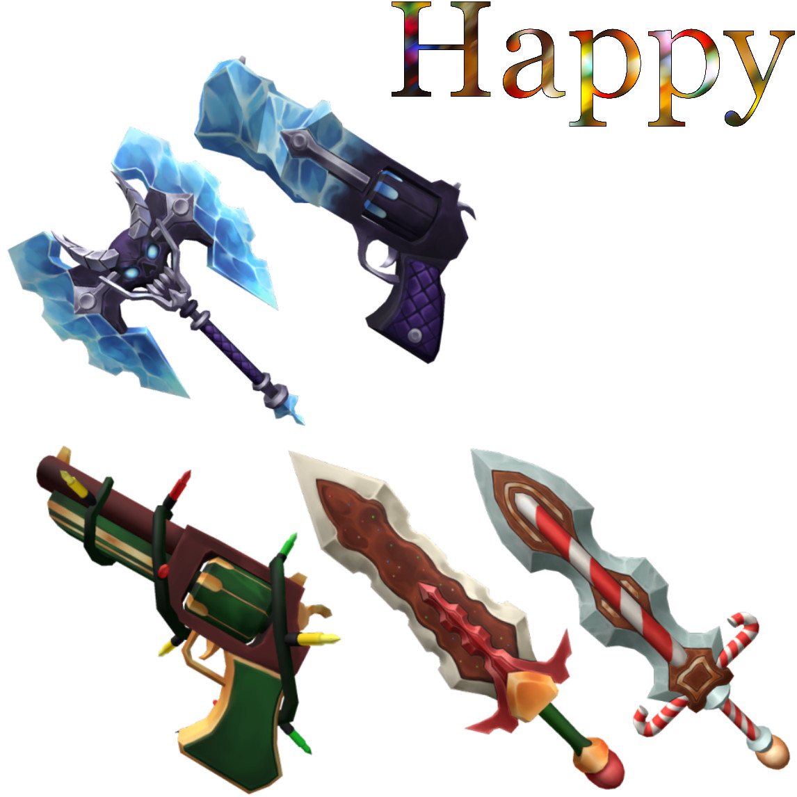 ICE BREAKER SET JINGLEGUN COOKIEBLADE PEPPERMINT❤️🎄FAST DELIVERY!❤️🎄MM2 ROBLX
