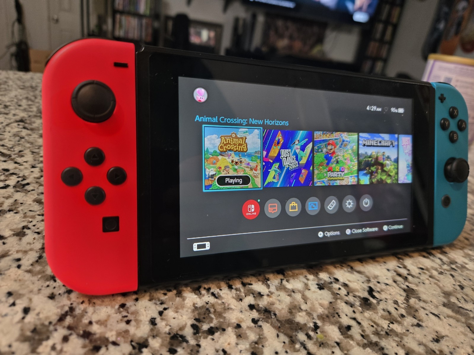 Nintendo Switch Console Handheld System w/ Neon Red & Blue Joy-Con, CLEAN
