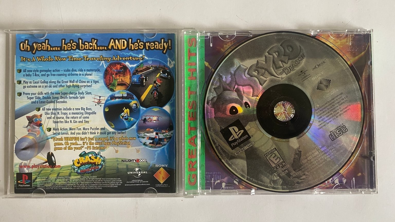 Spyro the Dragon Greatest Hits PlayStation PS1 Video Game 3D Platformer